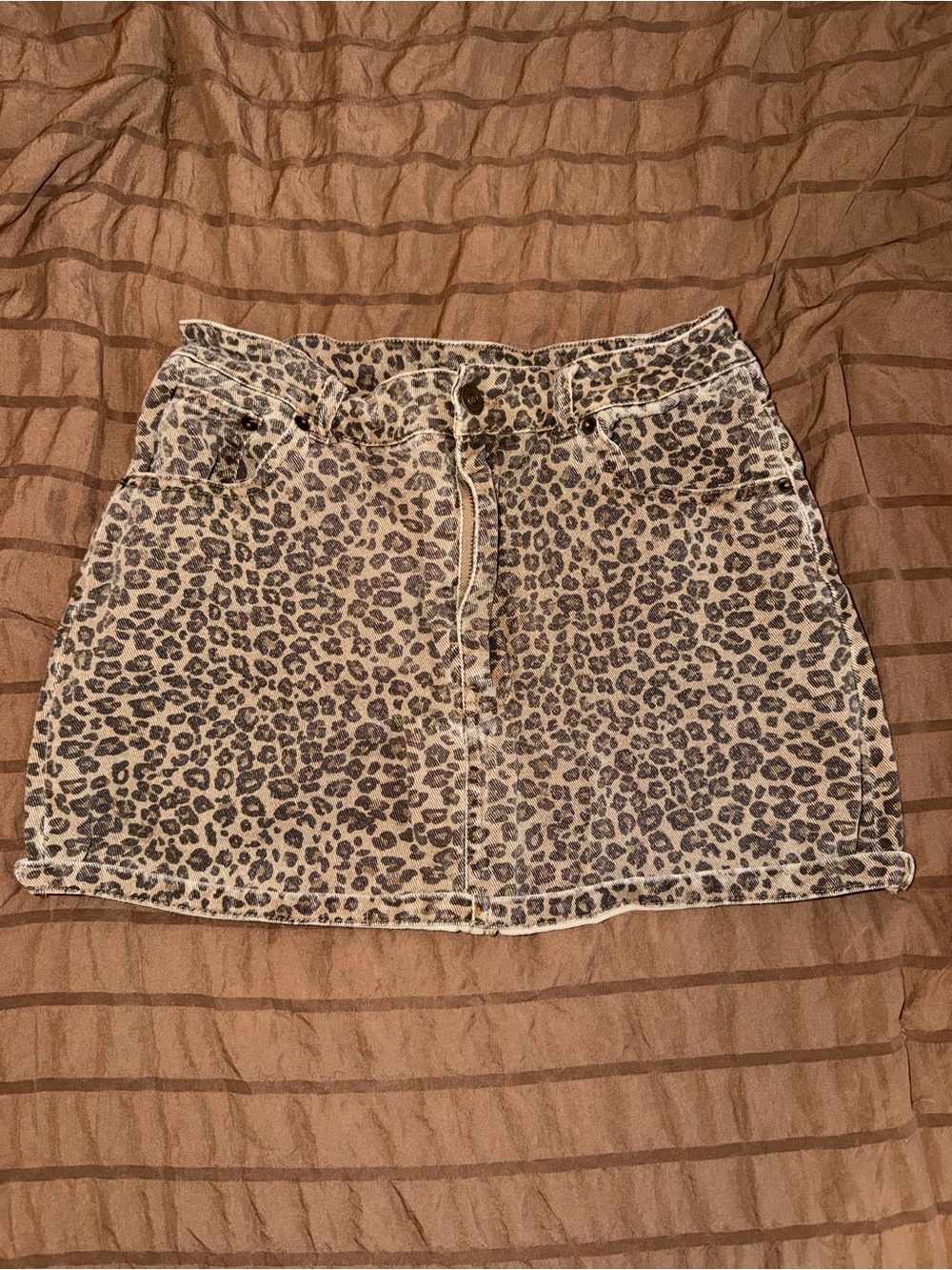 Workshop Republic Clothing Leopard Print Mini Skirt - Beige/Brown